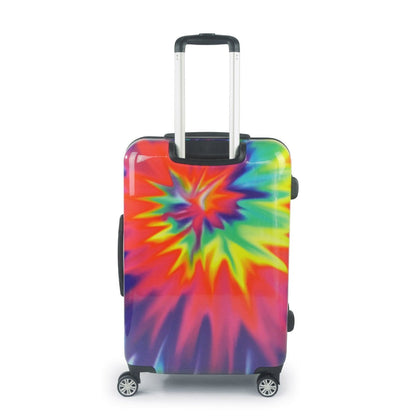 Tie-dye Rainbow Swirl 24" FŪL Spinner Rolling Luggage