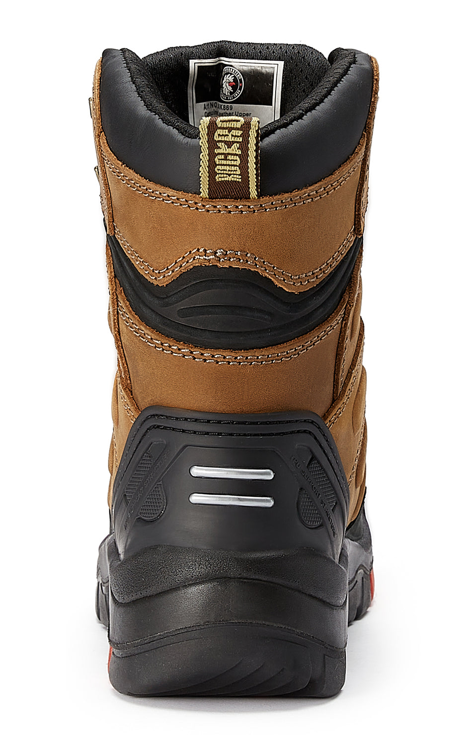 Woodland Men's 8 inch Brown Work Boots, Composite Toe, Slip Resistant, Electrical Hazard Protection, Rubber outsole AK869