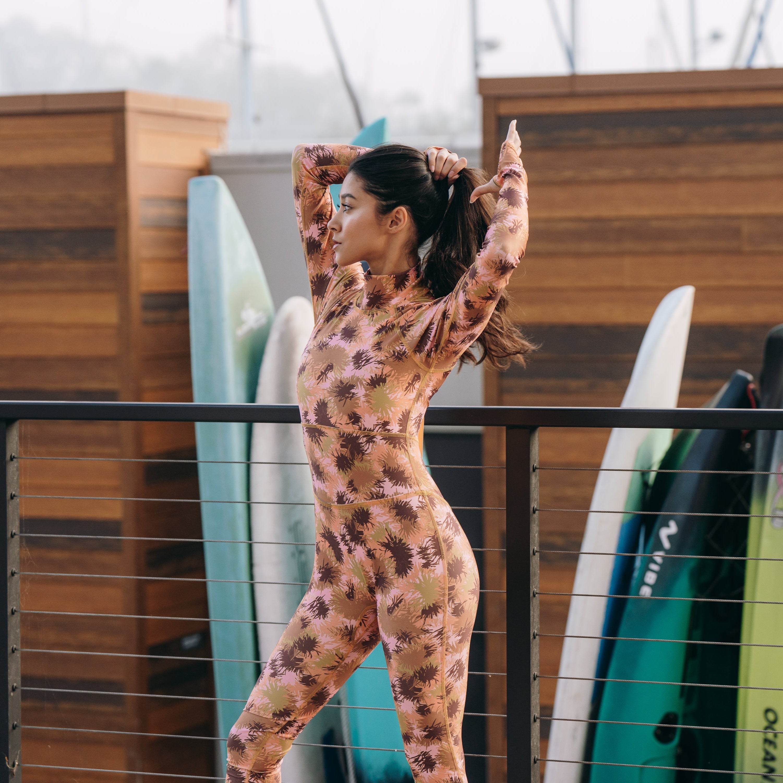 Women's "JOY" UPF 50+ Sun-protective full body swimsuit - Sea Fire
