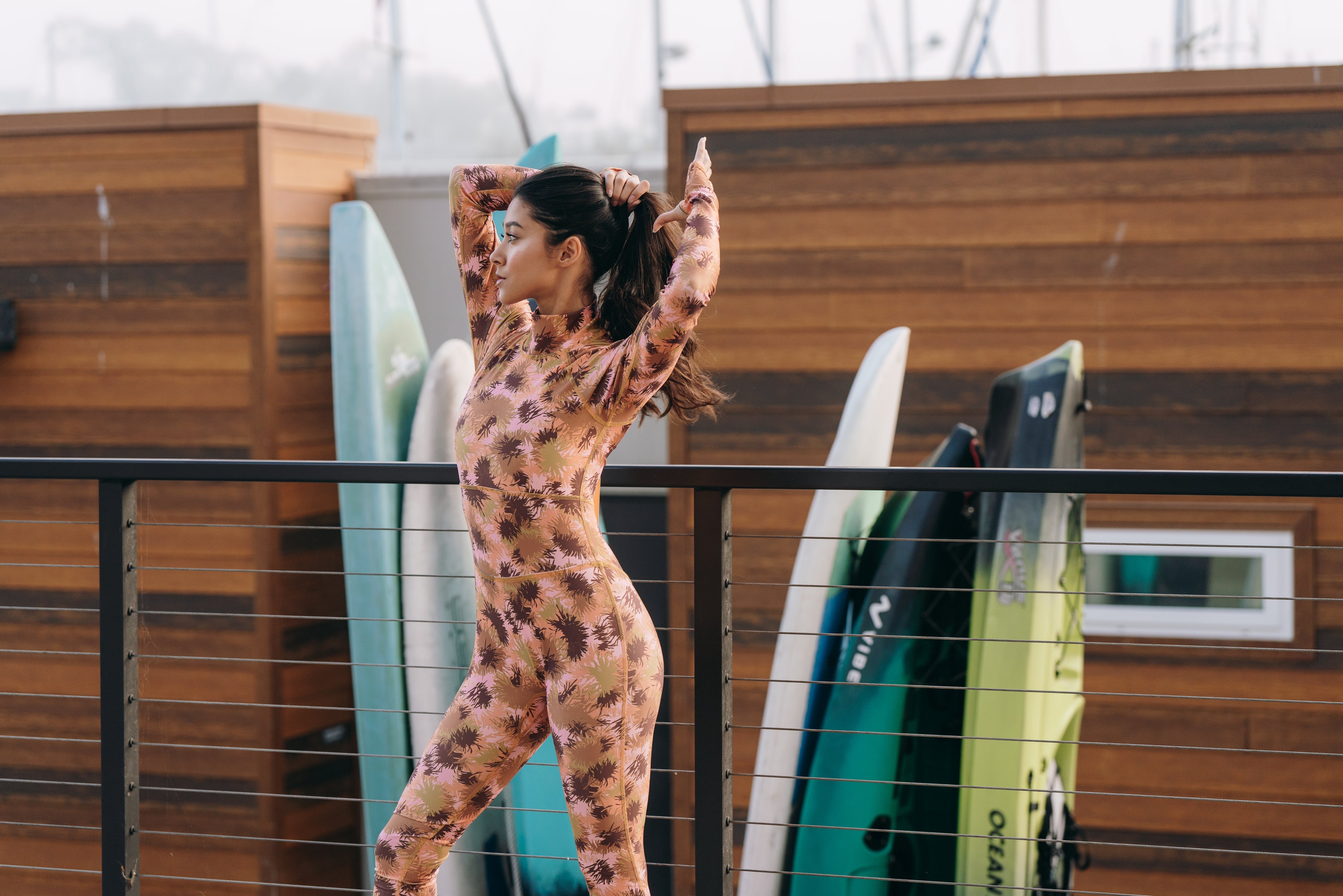 Women's "JOY" UPF 50+ Sun-protective full body swimsuit - Sea Fire