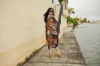 Actius Caftan Kaftan Dress in Rouge