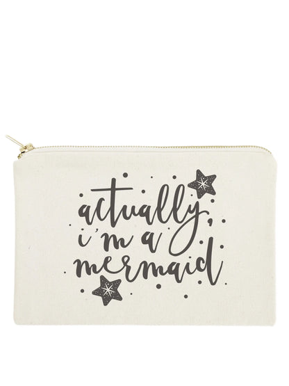 Actually, I'm a Mermaid Cotton Canvas Cosmetic Bag