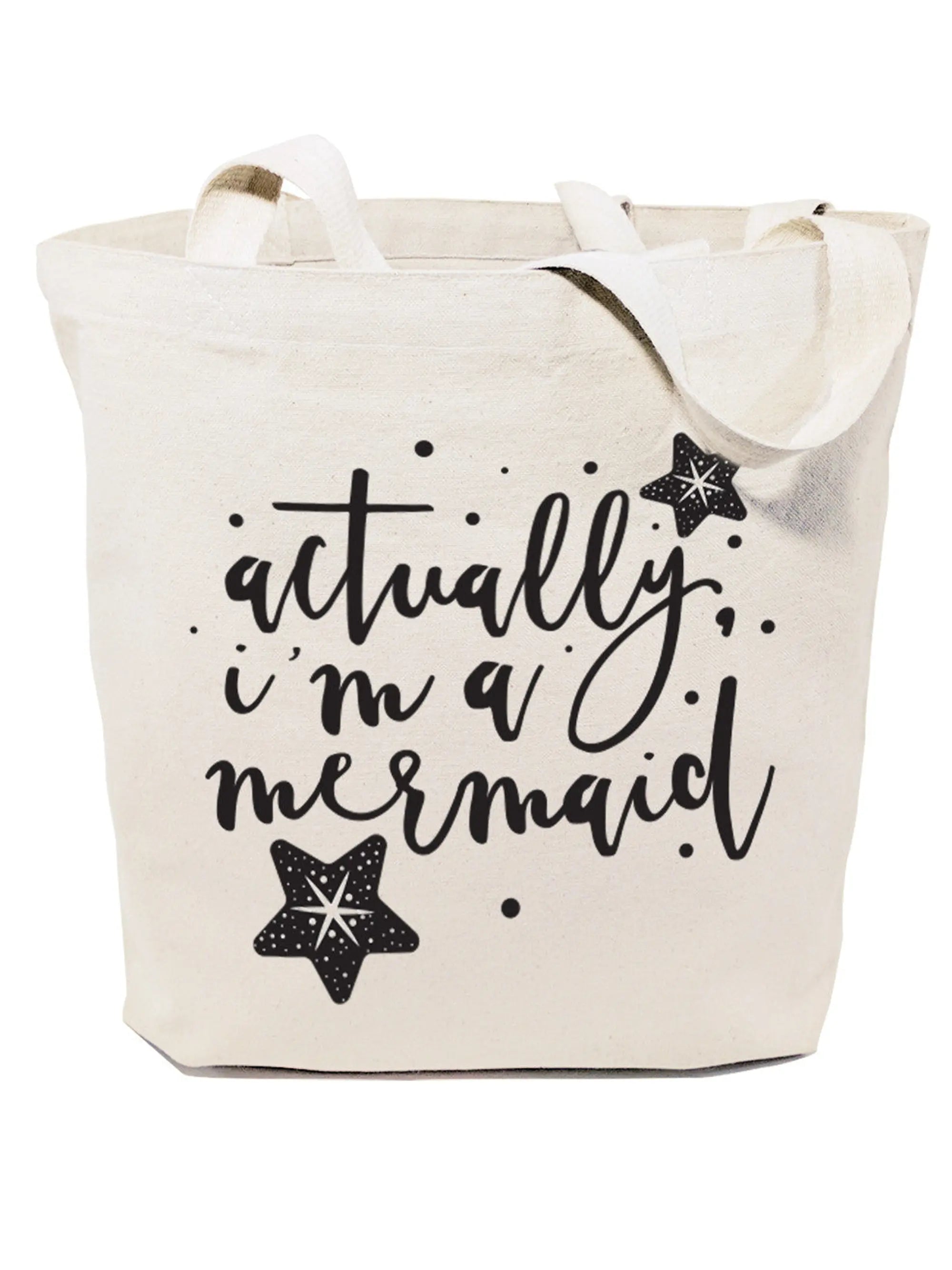 Actually, I'm a Mermaid Cotton Canvas Tote Bag