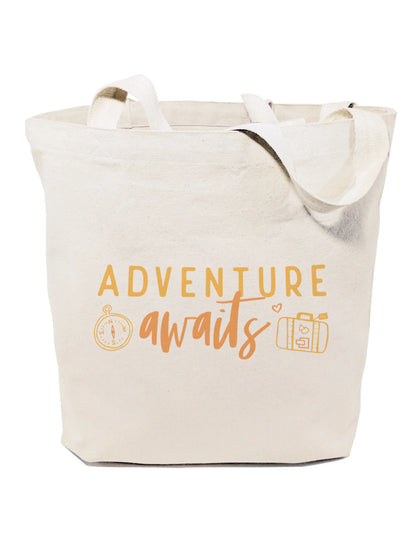 Adventure Awaits Cotton Canvas Tote Bag