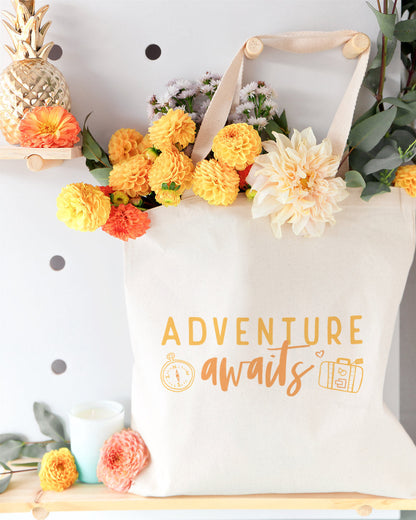 Adventure Awaits Cotton Canvas Tote Bag