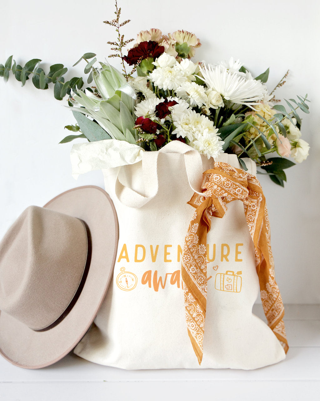 Adventure Awaits Cotton Canvas Tote Bag