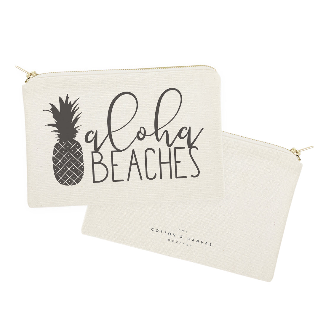 Aloha Beaches Cotton Canvas Cosmetic Bag