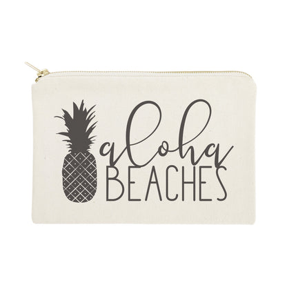 Aloha Beaches Cotton Canvas Cosmetic Bag