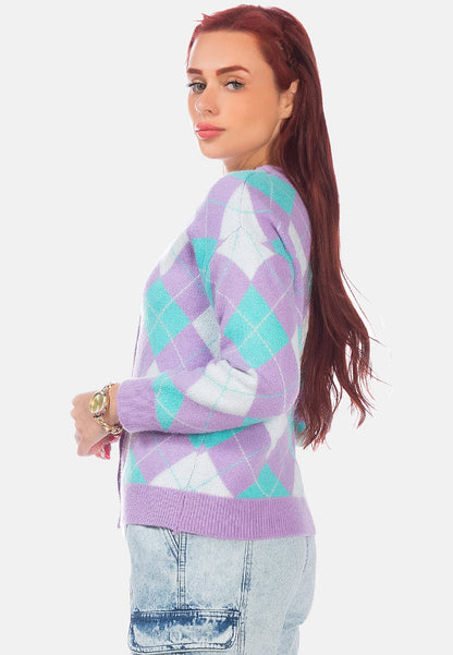 Argyle Checks Full Sleeve Cardigan