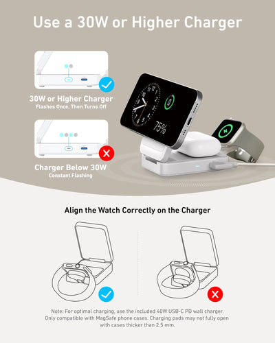 Anker MagGo Wireless Charging Station (Foldable 3-in-1)