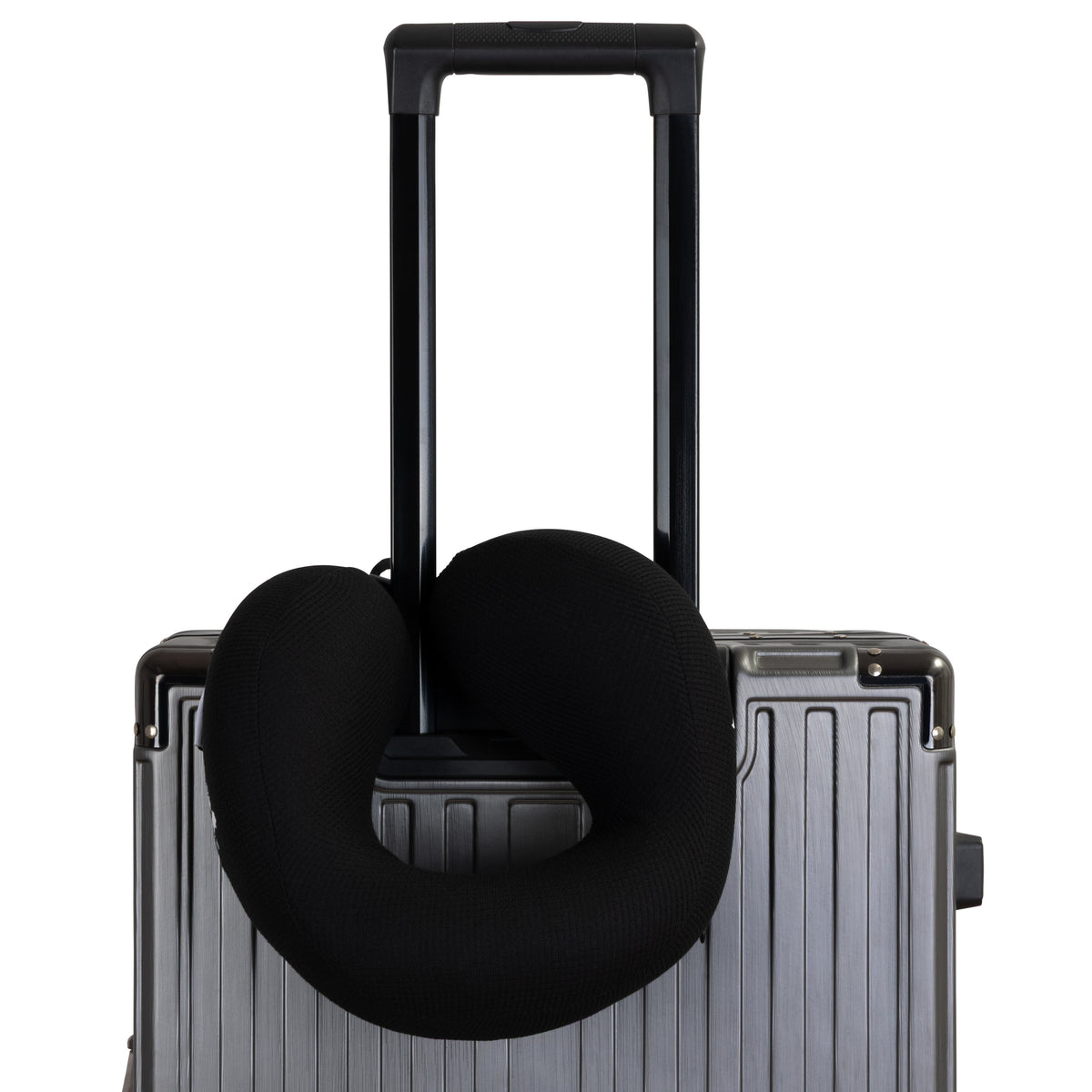 Ergonomic Waffle Memory Foam Travel Neck Pillow | Black