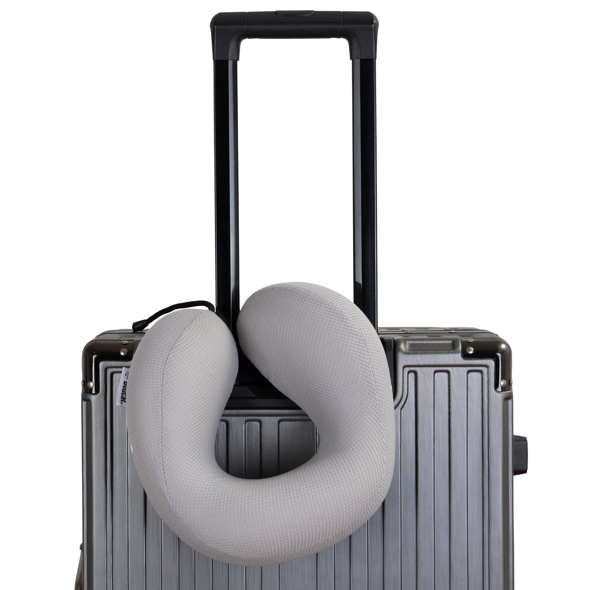 Ergonomic Waffle Memory Foam Travel Neck Pillow | Gray