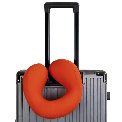 Ergonomic Waffle Memory Foam Travel Neck Pillow | Orange