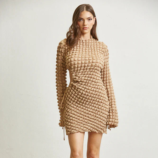 Bell Charm Waffle Dress