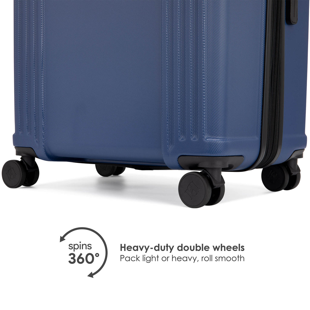 Badgley Mischka Navy Blue Luggage with 360 spinning wheels