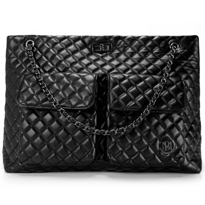 Diana Quilted Vegan Leather Weekender Tote Bag