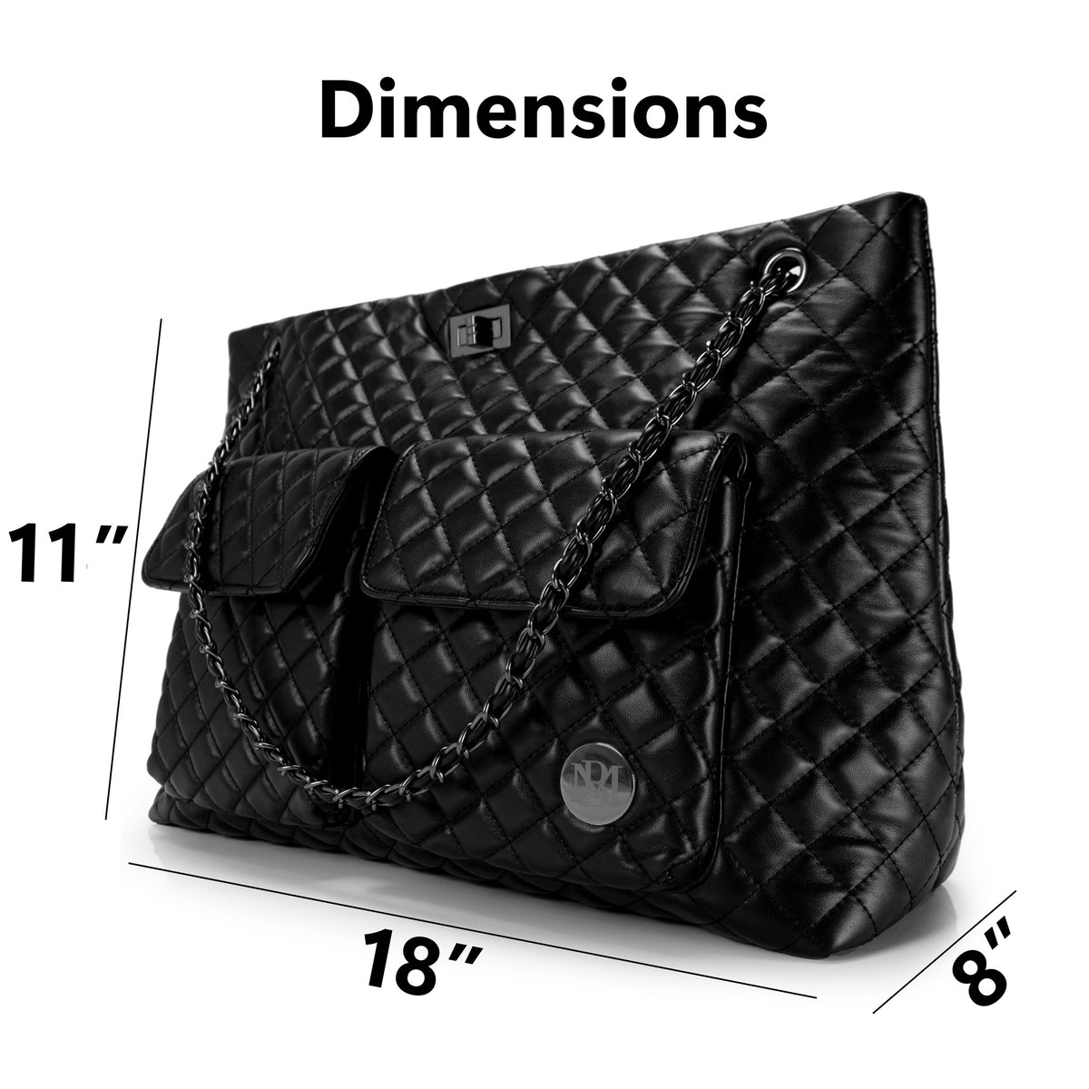 Bolso tote Diana acolchado de cuero vegano para fin de semana