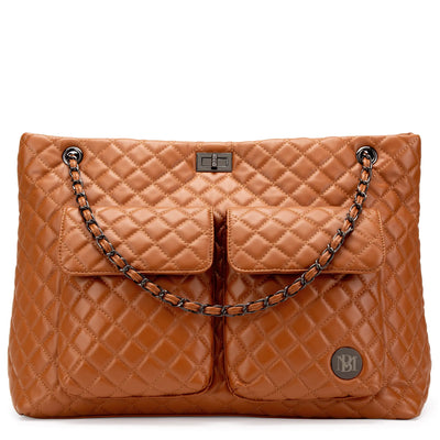 Diana Quilted Vegan Leather Weekender Duffel Bag