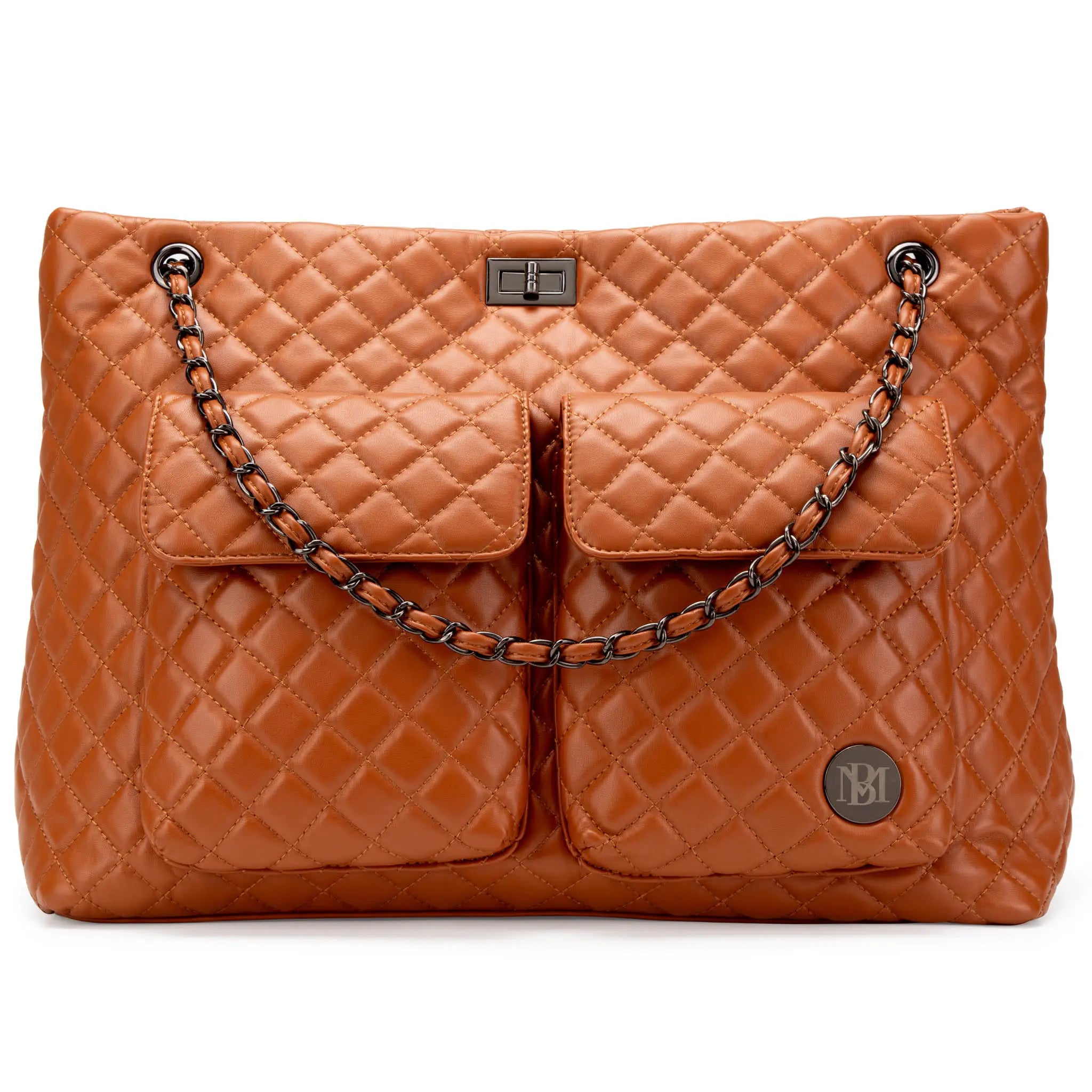 Diana Quilted Vegan Leather Weekender Tote Bag