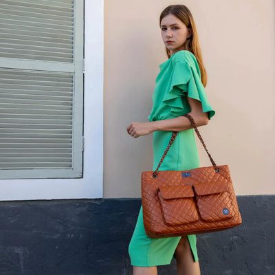 Diana Quilted Vegan Leather Weekender Duffel Bag