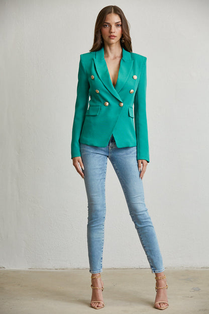 Elegant Gold Button Blazer