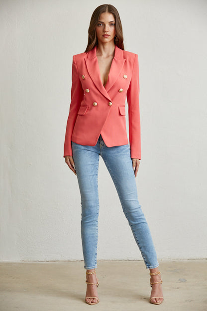 Elegant Gold Button Blazer