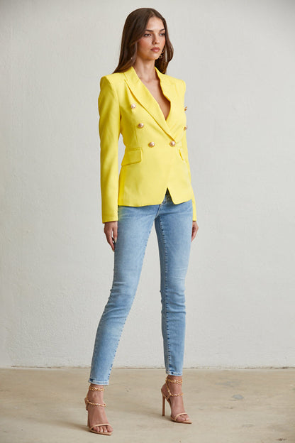 Elegant Gold Button Blazer