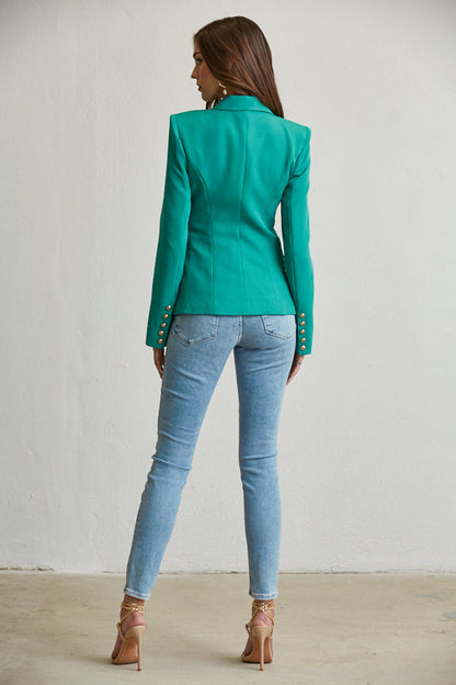 Elegant Gold Button Blazer