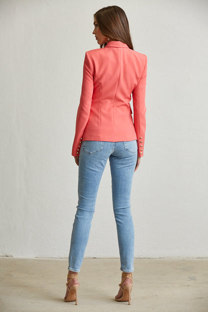 Elegant Gold Button Blazer