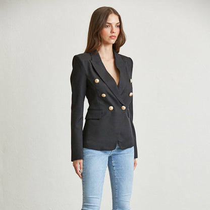 Elegant Gold Button Blazer