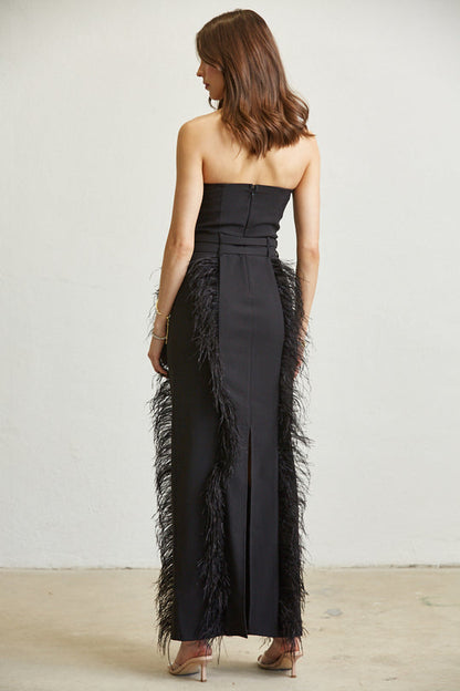 Buckled Feather Corset Dress