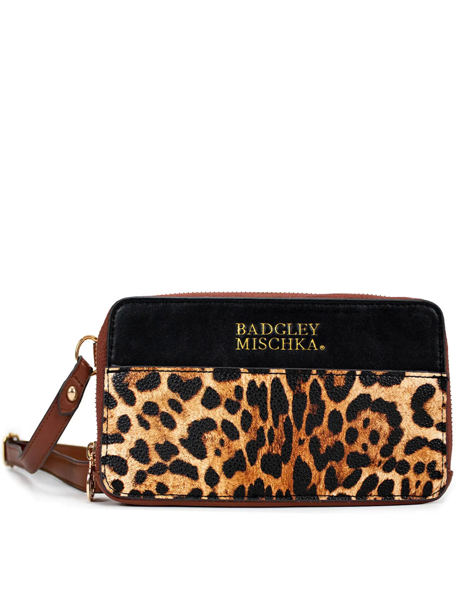 Badgley mischka leopard bag sale