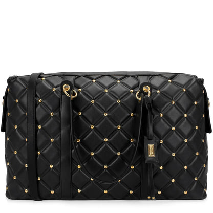 Badgley Mischka Diamond Quilted Vegan Leather Weekender Tote Bag Badgley Mischka Diamond Quilted Vegan Leather Weekender Tote Bag