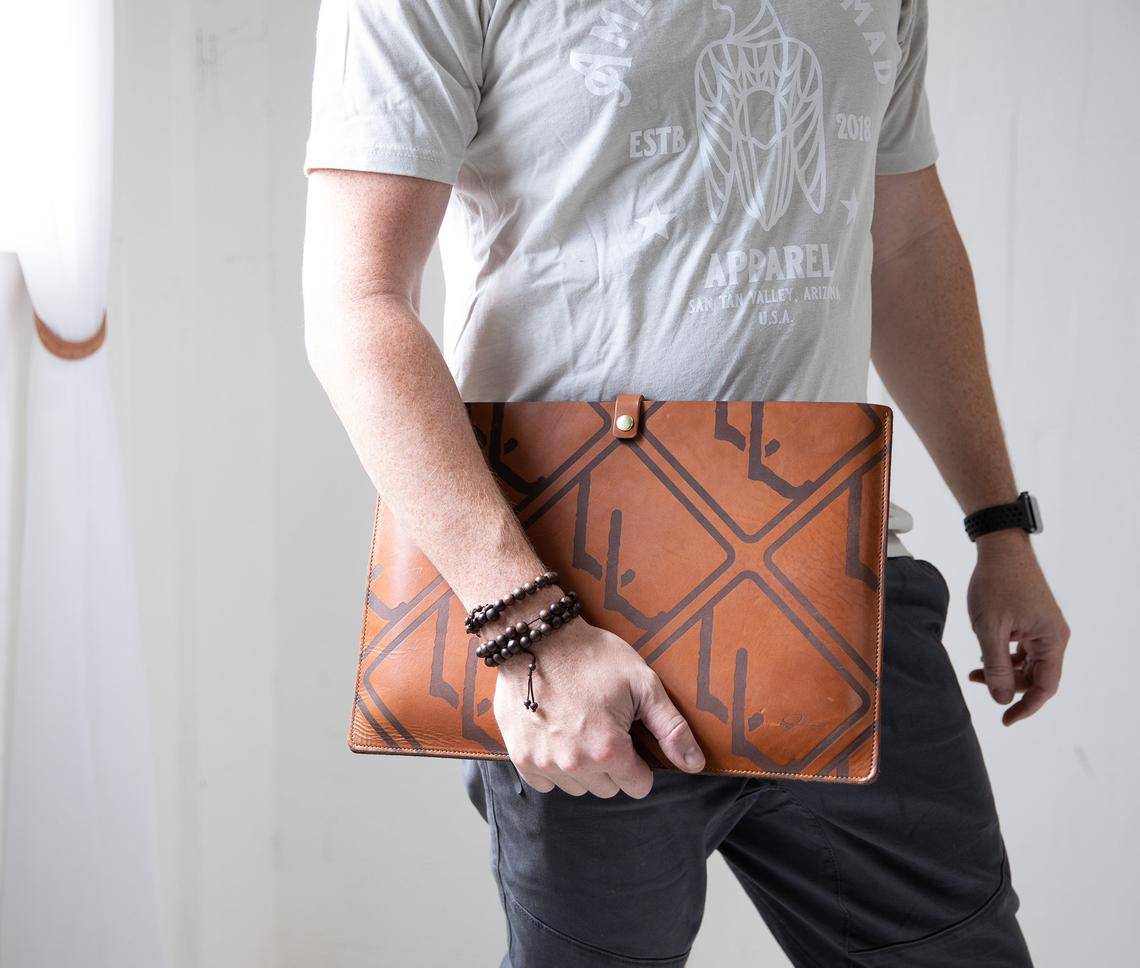 Premium Leather Laptop Sleeve for Travel
