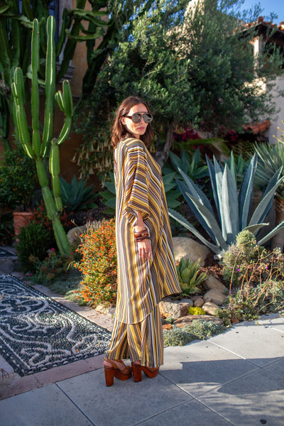 Bank Striped Tunic Caftan Set