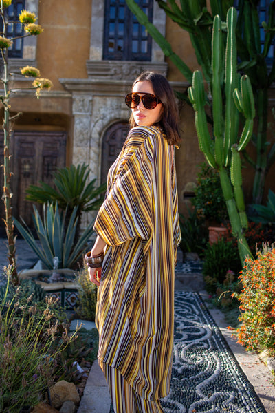 Bank Striped Tunic Caftan Set