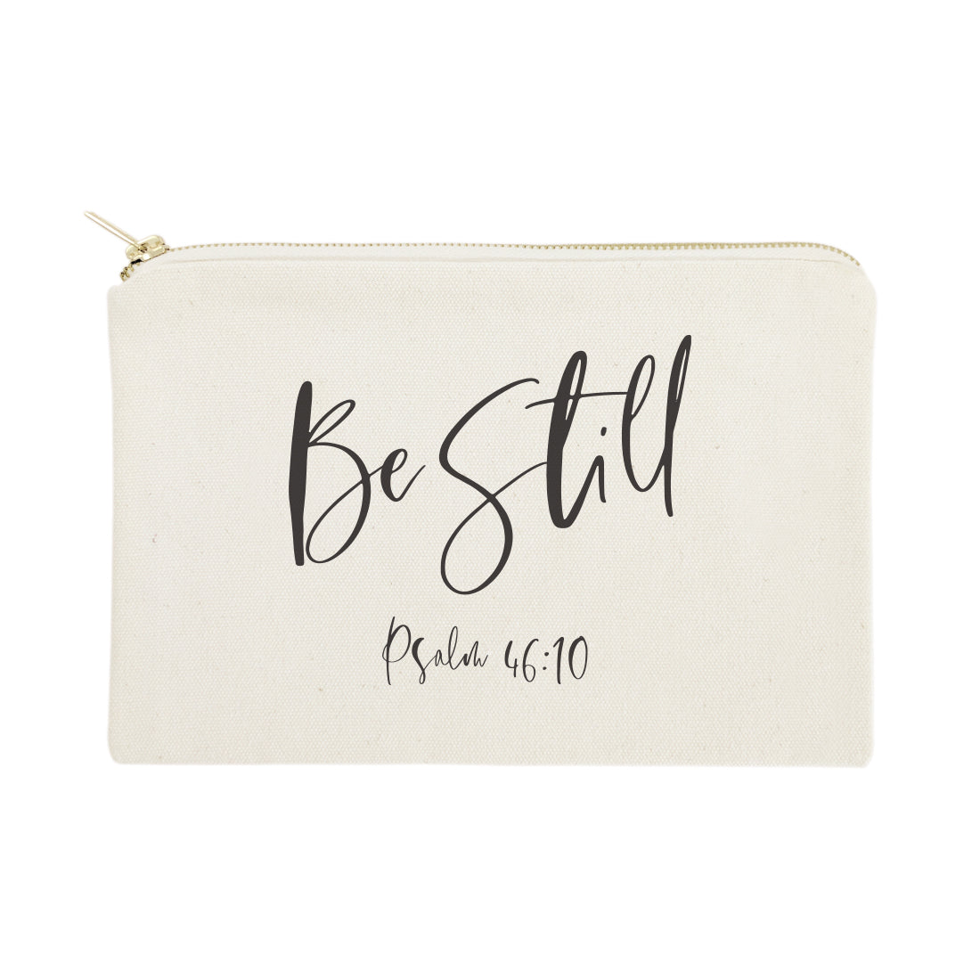 Be Still, Psalm 46:10 Cotton Canvas Cosmetic Bag