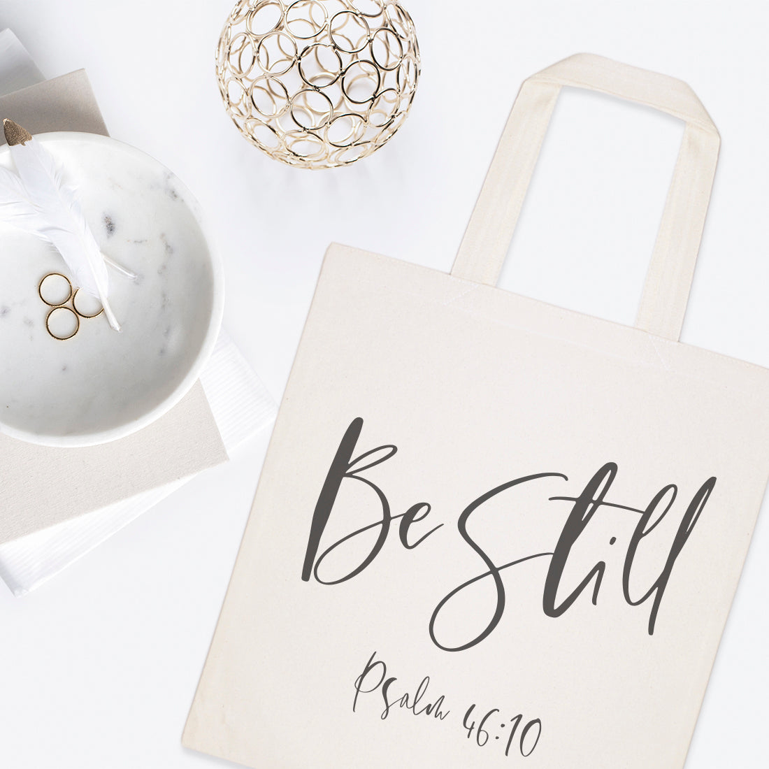 Be Still, Psalm 46:10 Cotton Canvas Tote Bag