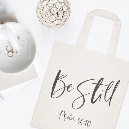 Be Still, Psalm 46:10 Cotton Canvas Tote Bag