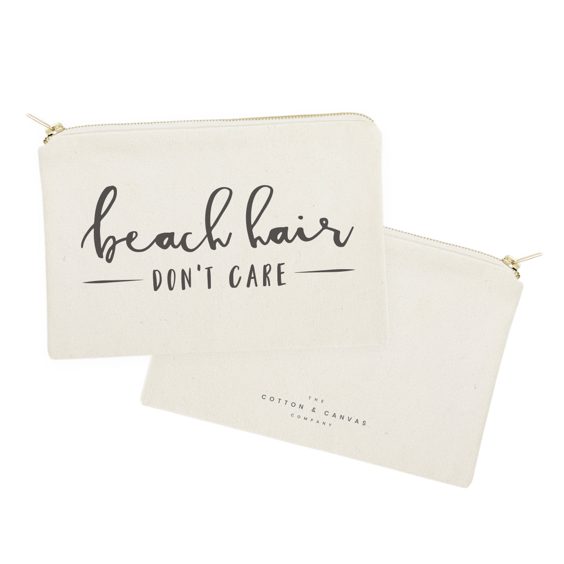 Beach Hair Don't Care Cotton Canvas Cosmetic Bag