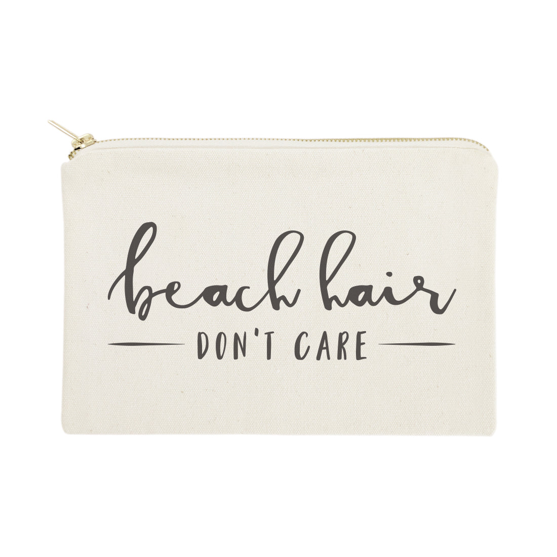 Beach Hair Don't Care Cotton Canvas Cosmetic Bag