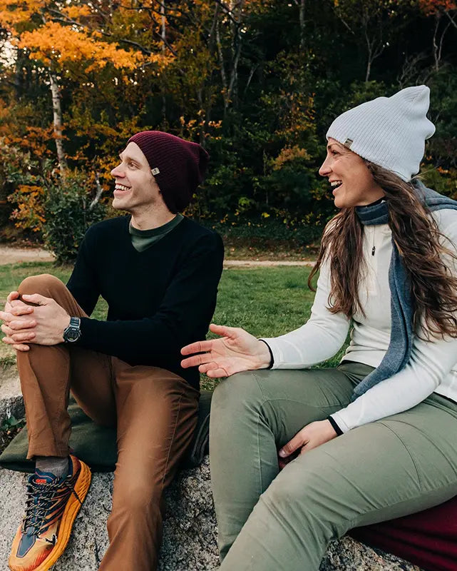 Beanie Hats on Man and Woman