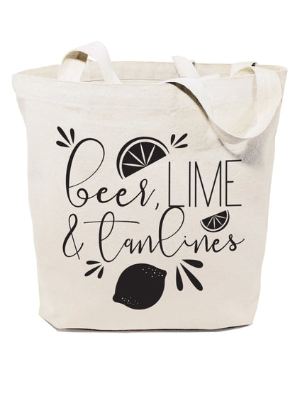 Beer, Lime and Tan Lines Cotton Canvas Tote Bag