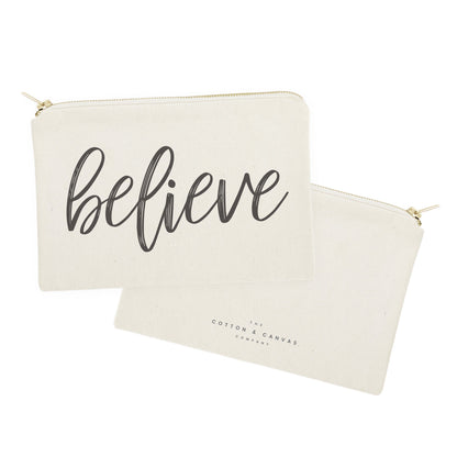 Believe Cotton Canvas Cosmetic Bag