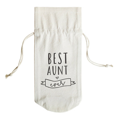 Best Aunt Ever Cotton Canvas Wine Bag