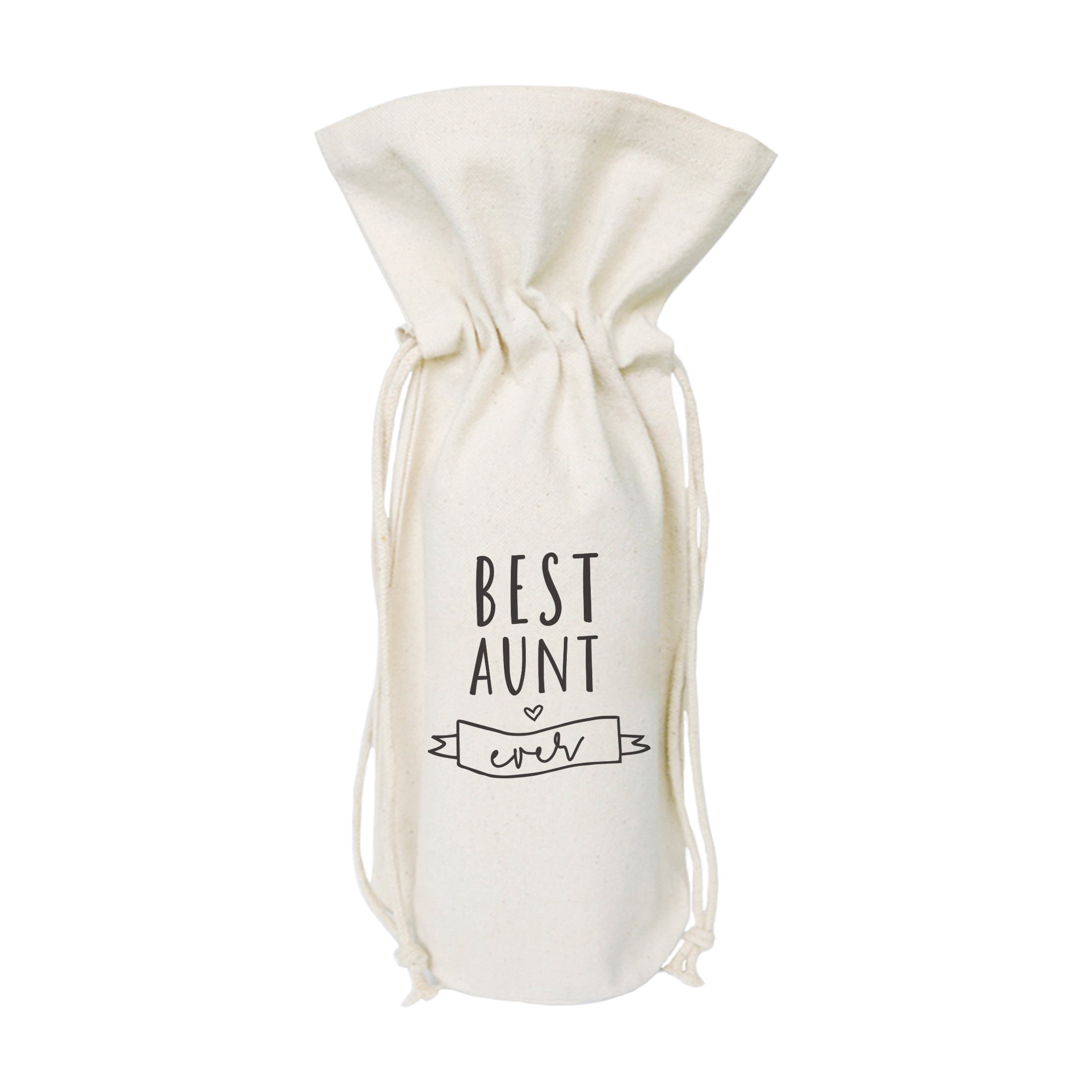 Best Aunt Ever Cotton Canvas Wine Bag