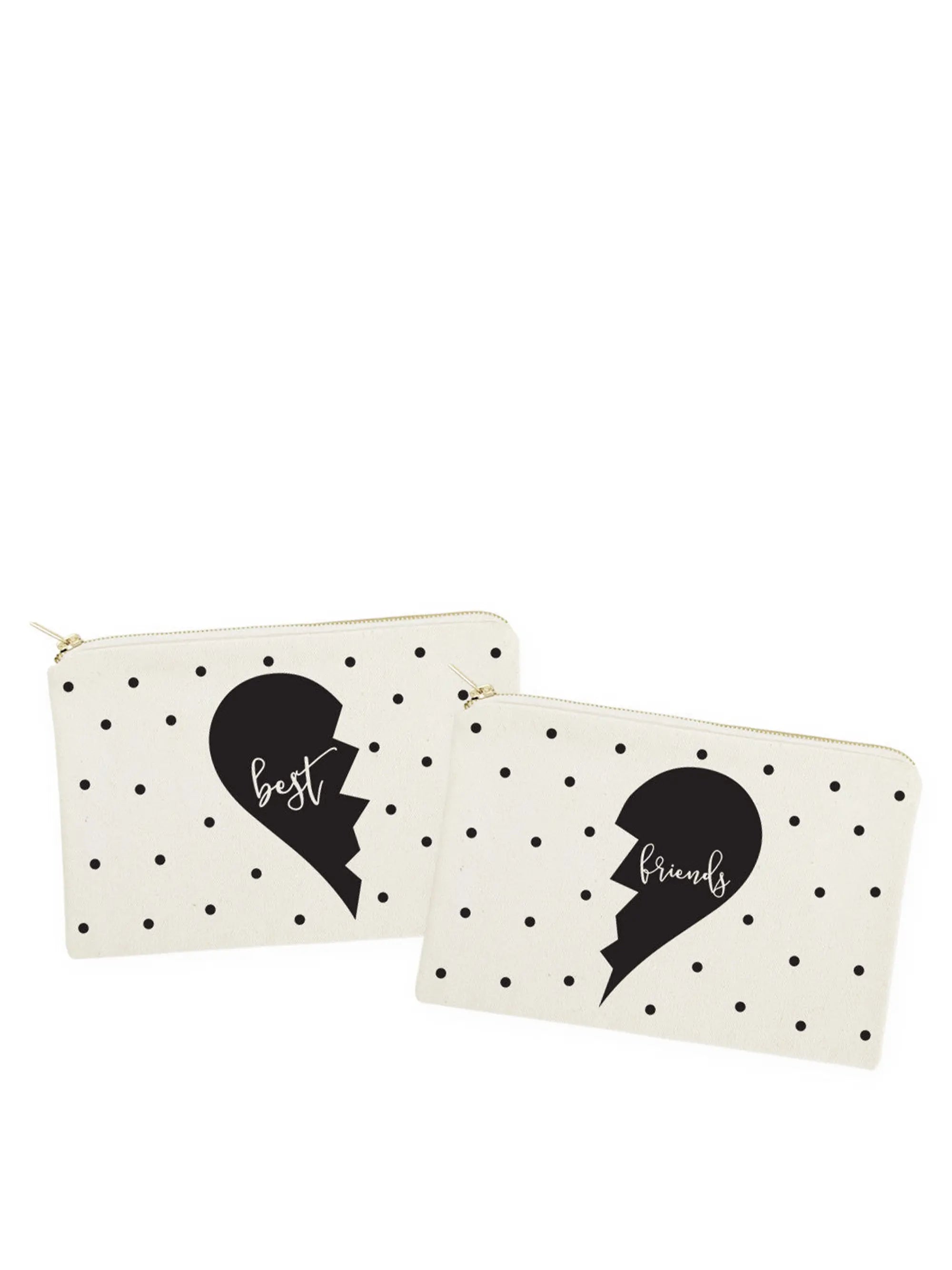 Best Friends Cotton Canvas Cosmetic Bag, 2-Pack