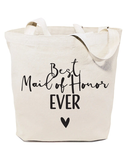 Best Maid of Honor Ever Wedding Cotton Canvas Tote Bag