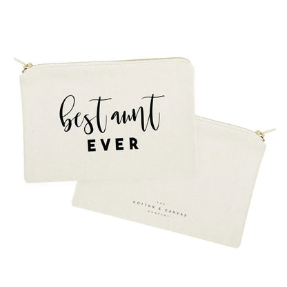 Best Aunt Ever Cotton Canvas Cosmetic Bag