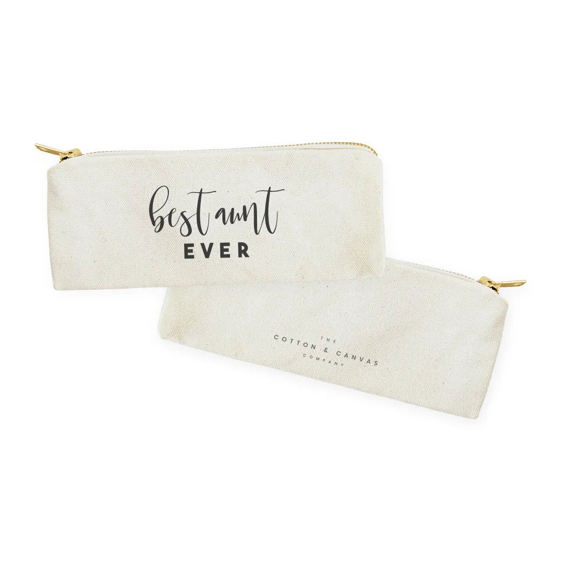 Best Aunt Ever Cotton Canvas Pencil Case and Travel Pouch